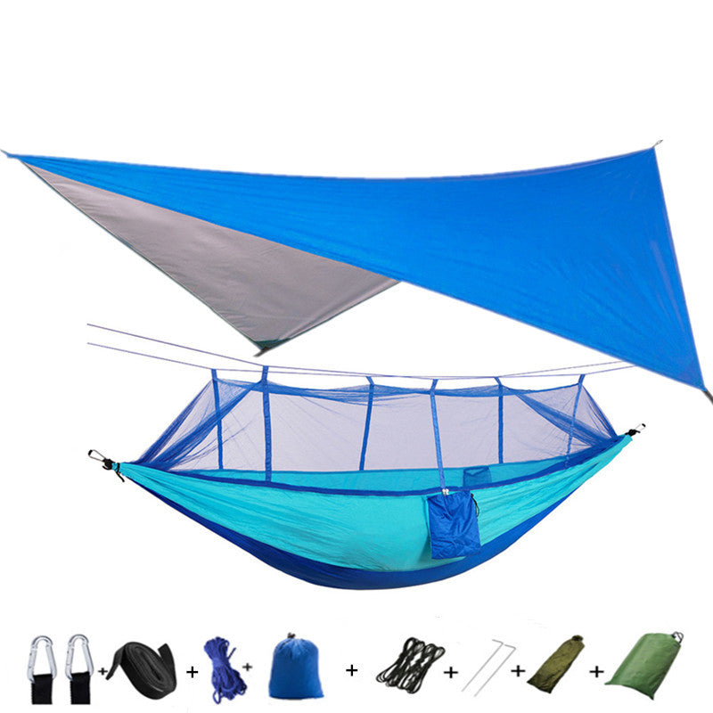 Portable Parachute Hammock with Mosquito Net - Army Green