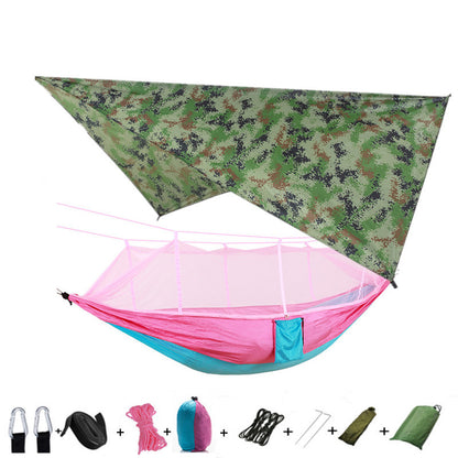 Portable Parachute Hammock with Mosquito Net - Army Green
