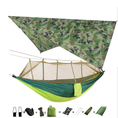 Portable Parachute Hammock with Mosquito Net - Army Green