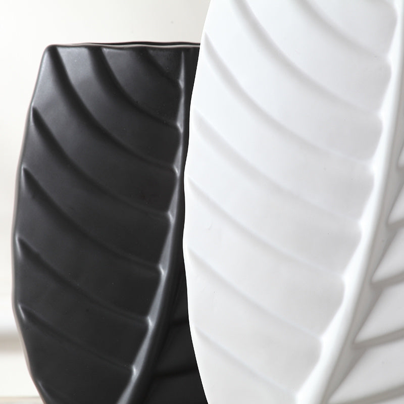 Modern Leaves Shape Ceramic Vase Home Decor