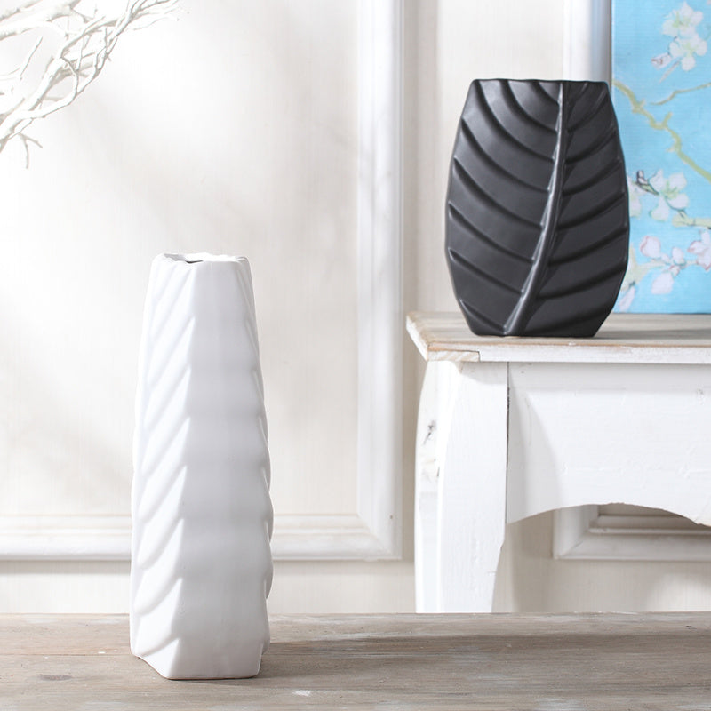 Modern Leaves Shape Ceramic Vase Home Decor