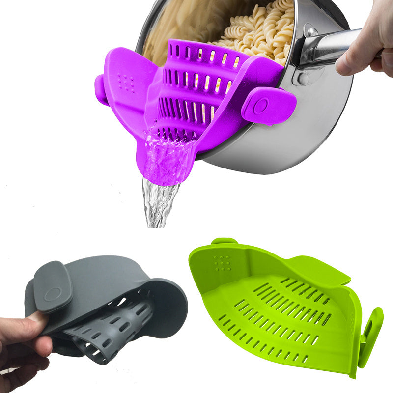 Silicone Clip-on Pot Funnel Oil Strainer