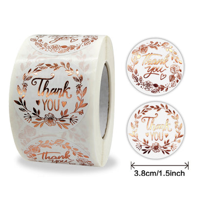 Gold Foil White Paper Sticker For Business Packaging