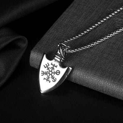 European Stainless Steel Shield Pendant