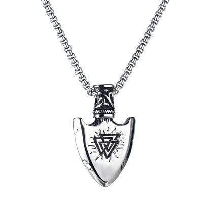 European Stainless Steel Shield Pendant