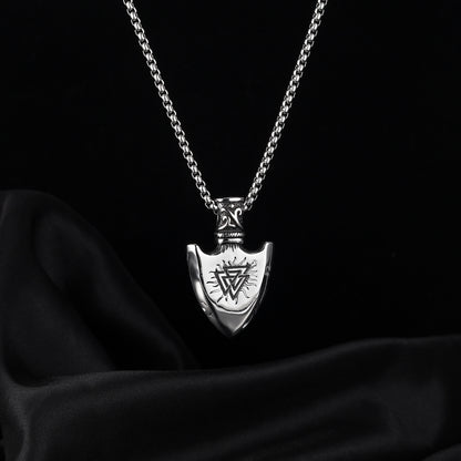 European Stainless Steel Shield Pendant