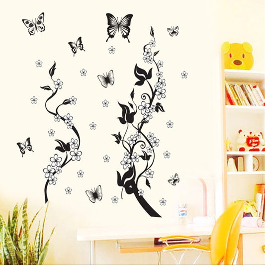 Fashion PVC Wall Sticker, Butterfly Flower
