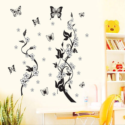 Fashion PVC Wall Sticker, Butterfly Flower
