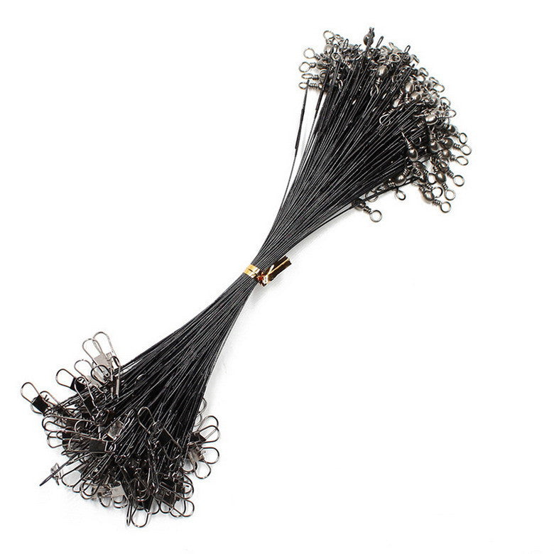20PCS Anti-Bite Steel Wire Leaders with Swivel (15CM-50CM)