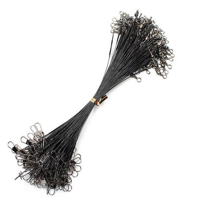 20PCS Anti-Bite Steel Wire Leaders with Swivel (15CM-50CM)