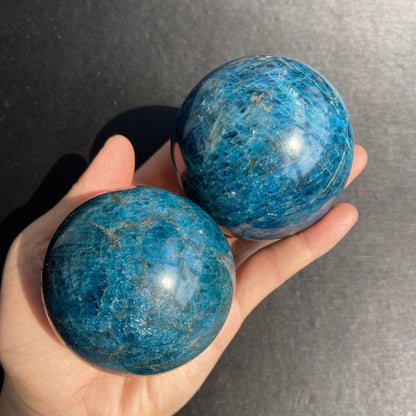 Natural Blue Apatite Crystal Ball Rough Stone