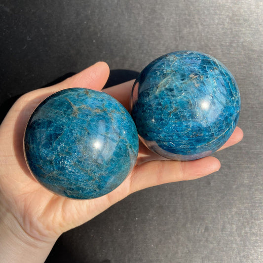 Natural Blue Apatite Crystal Ball Rough Stone