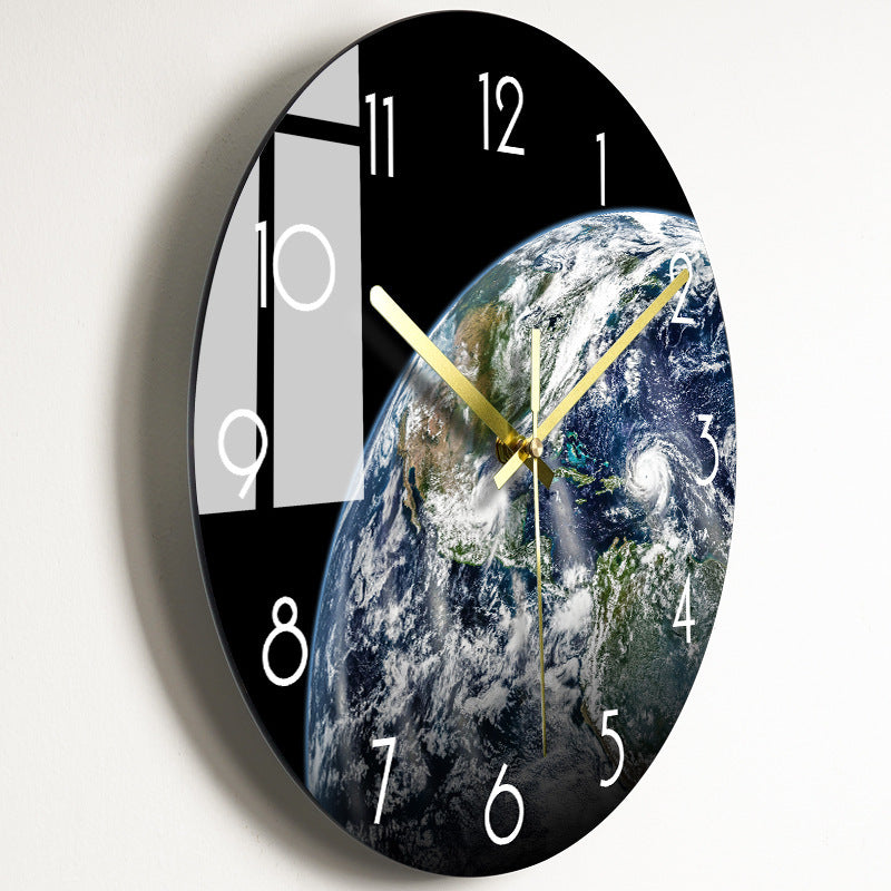 Luxury Silent Glass Wall Clock Living Room Decor
