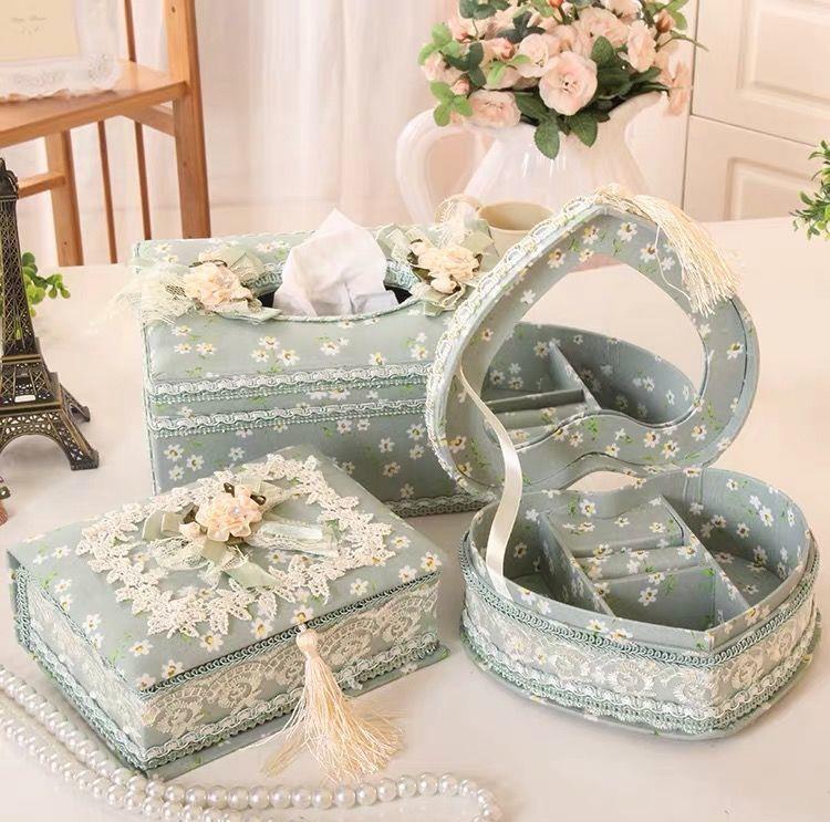 Jewelry Earrings Ring Storage Tissue Box