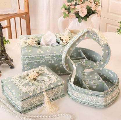 Jewelry Earrings Ring Storage Tissue Box