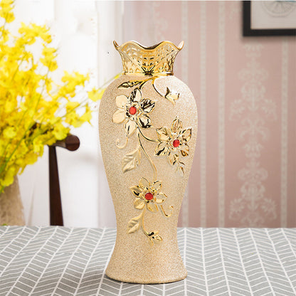 Ceramic Gold Vase European Home Decor
