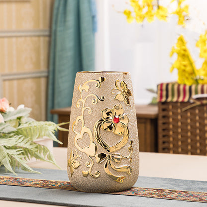Ceramic Gold Vase European Home Decor