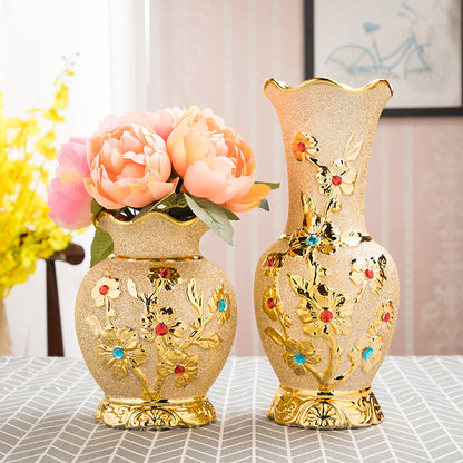 Ceramic Gold Vase European Home Decor