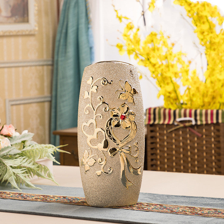 Ceramic Gold Vase European Home Decor