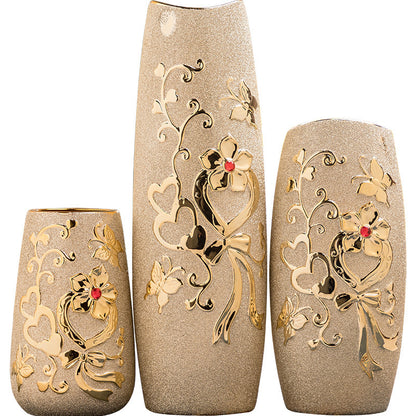 Ceramic Gold Vase European Home Decor
