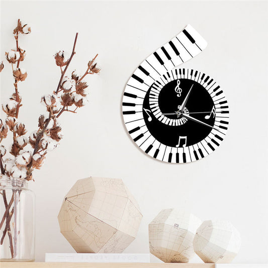 Musical Notes Treble Clef Piano Wall Clock Decor