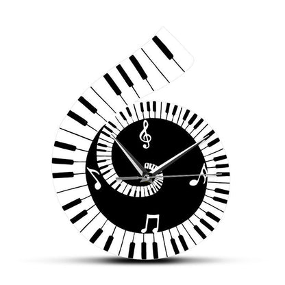 Musical Notes Treble Clef Piano Wall Clock Decor
