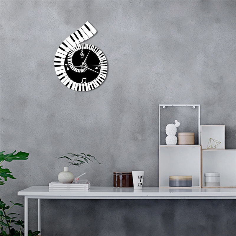 Musical Notes Treble Clef Piano Wall Clock Decor