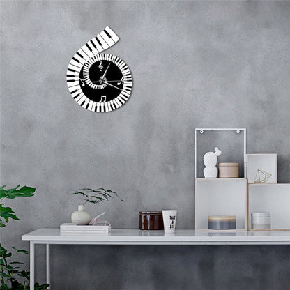Musical Notes Treble Clef Piano Wall Clock Decor