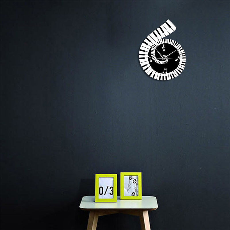 Musical Notes Treble Clef Piano Wall Clock Decor