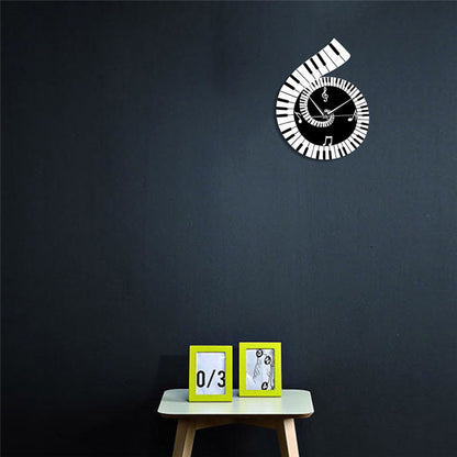 Musical Notes Treble Clef Piano Wall Clock Decor
