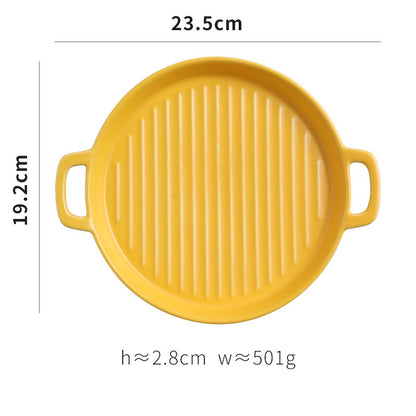 Binaural Ceramic Pizza Tray