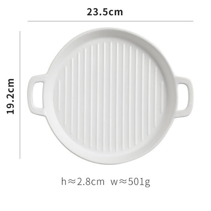 Binaural Ceramic Pizza Tray