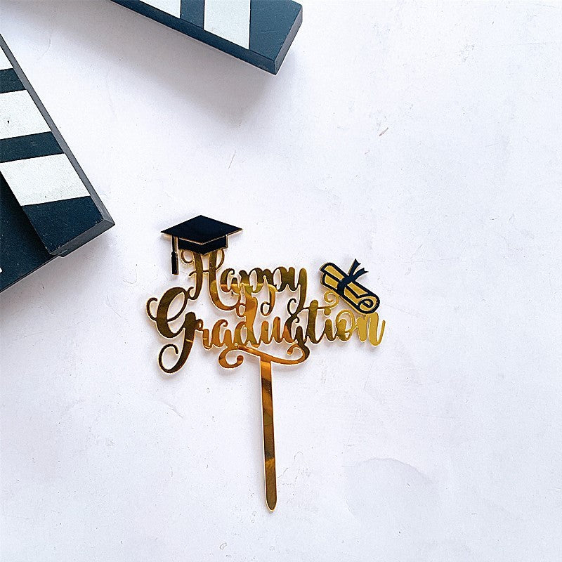 Graduation Cake Topper Acrylic Letter Flag
