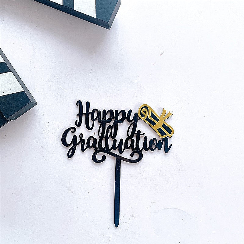 Graduation Cake Topper Acrylic Letter Flag