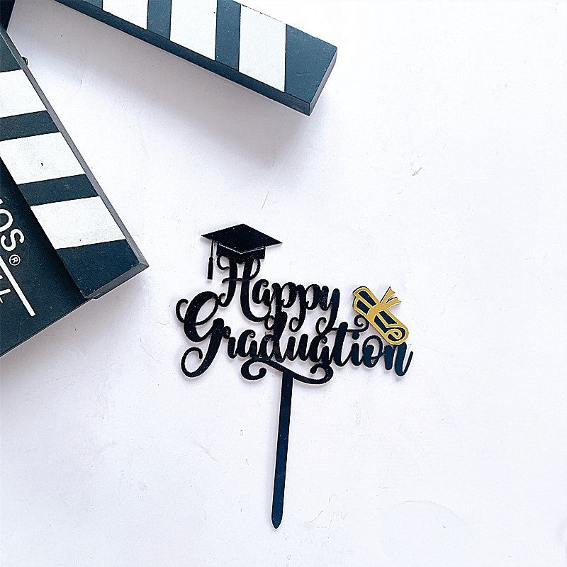 Graduation Cake Topper Acrylic Letter Flag