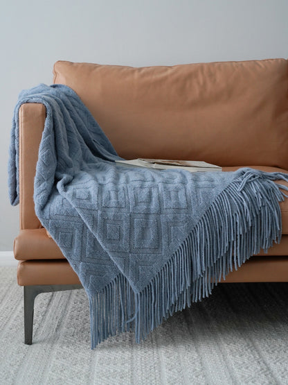 Jacquard Knitted Bed Tail Towel Winter Blanket