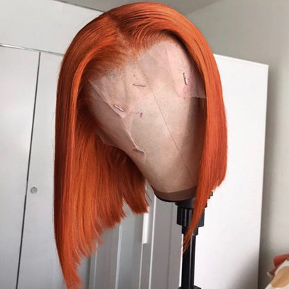 Orange Gradient Short Bob Lace Wig