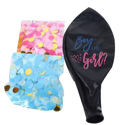 36inch Boy or Girl Gender Reveal Balloon Black Latex
