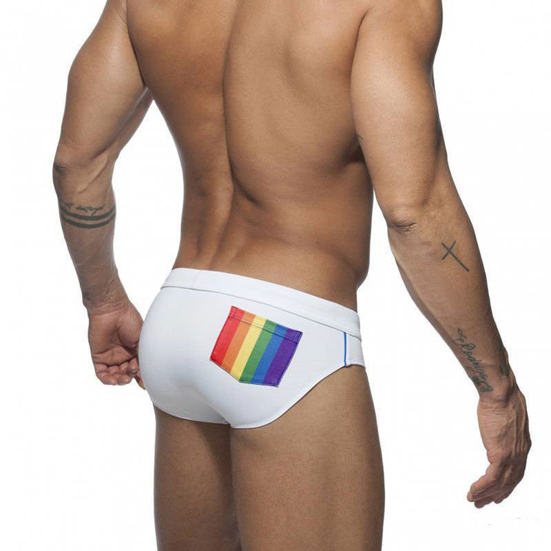 Rainbow Pocket Swim Briefs Sexy Aggressive Low-waisted Men