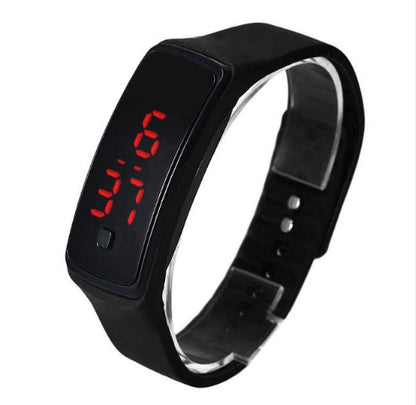 LED Sports Silicone Watch Thin Digital Wristwatch for Men and Women