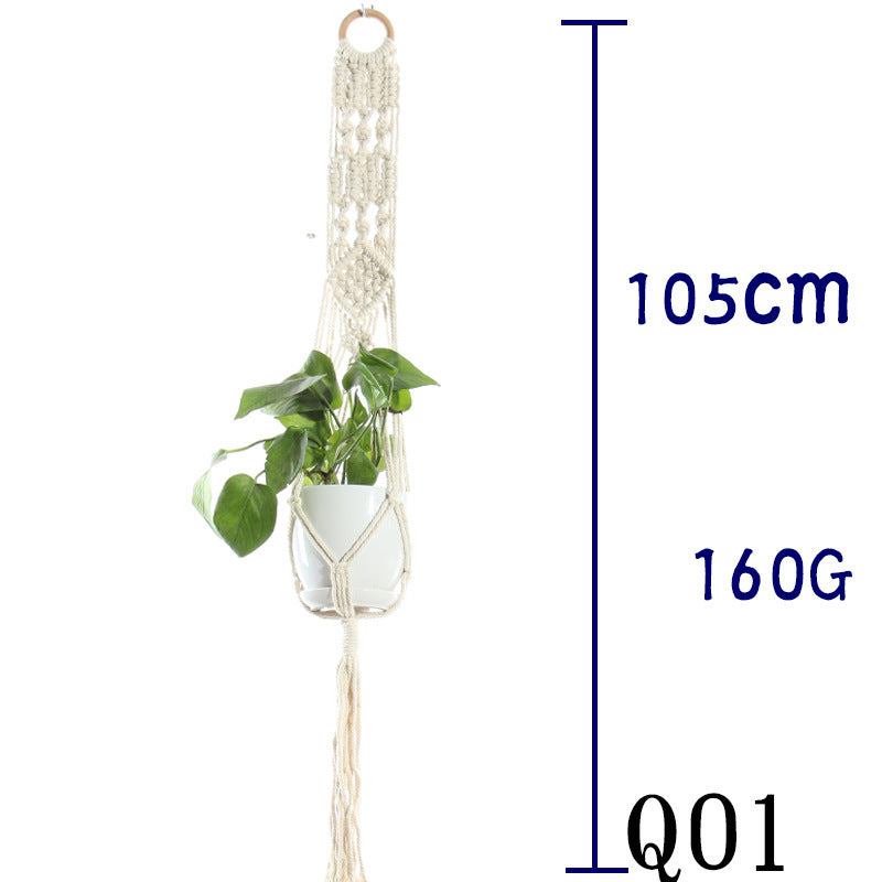 Beige Cotton Rope Plant Hanger