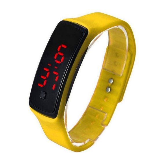LED Sports Silicone Watch Thin Digital Wristwatch for Men and Women
