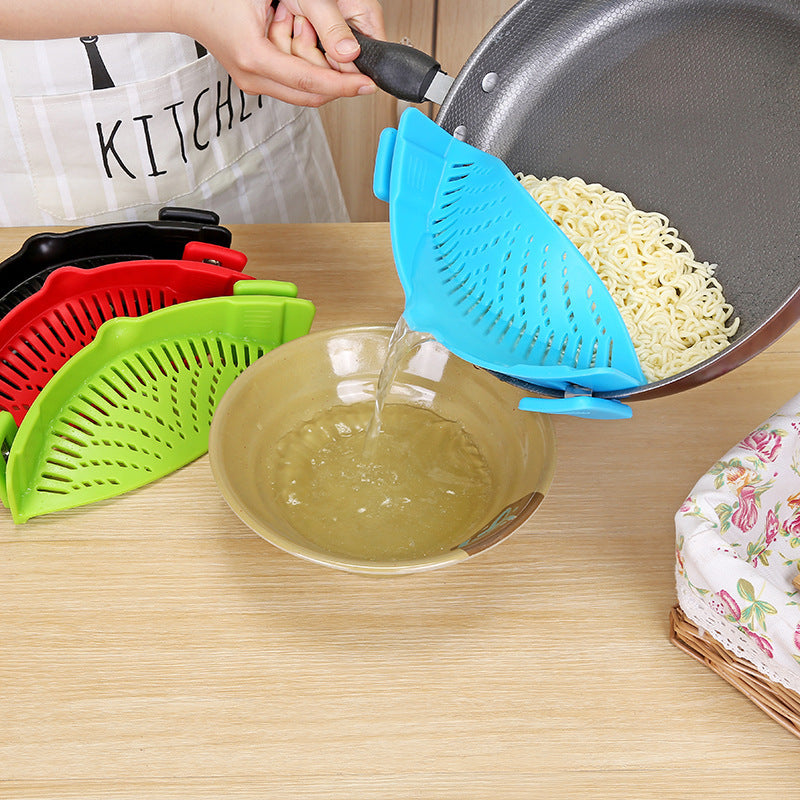Silicone Clip-on Pot Funnel Oil Strainer