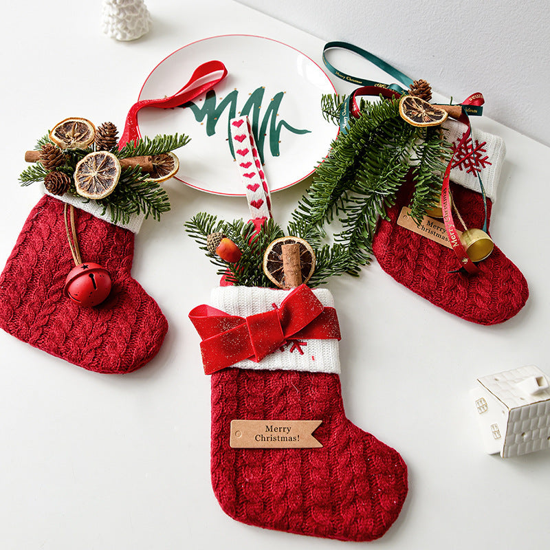 Knitted Christmas Stockings, Decoration, Scene Layout