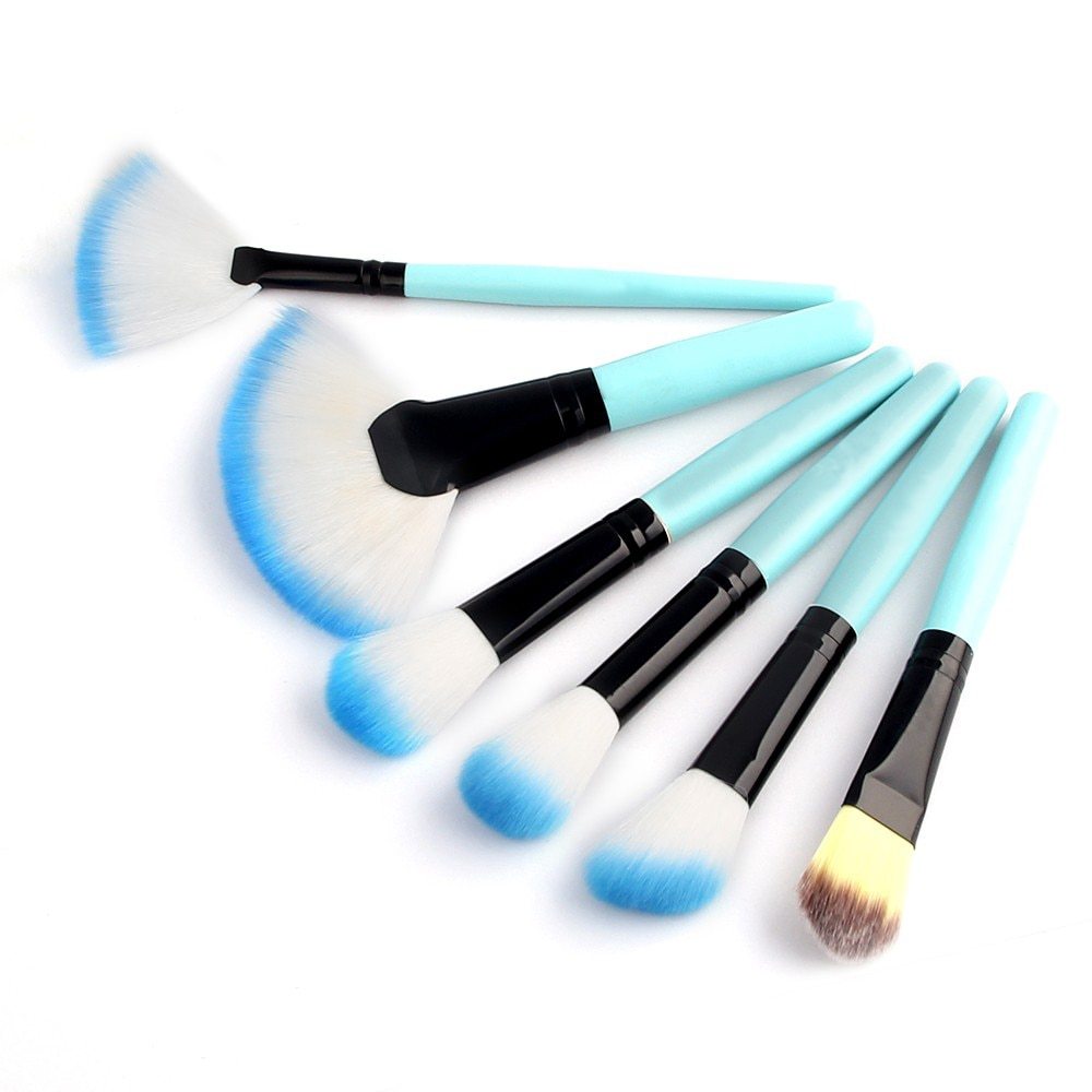 32-Piece Professional Blue Makeup Brush Set