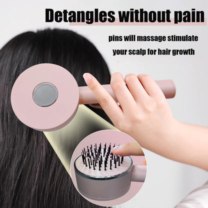 Self-Cleaning Anti-Static Massage Brush