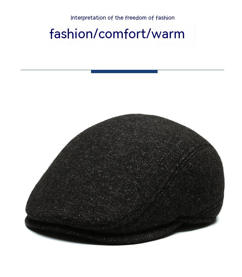 Outdoor Cycling Warm Short Brim Beret Ear Protection Hat