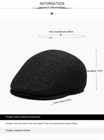 Outdoor Cycling Warm Short Brim Beret Ear Protection Hat