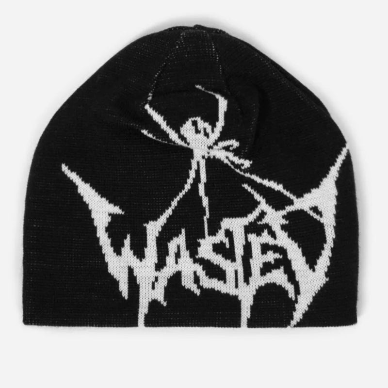 Knitted Spider Embroidered Autumn Winter Hat
