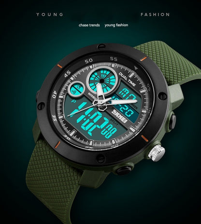 Waterproof Double Display Sports Watch